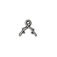 6mm Vine Briolette Bail - Antique Silver