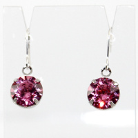 Round Fancy Drop Earrings - Swarovski© Crystal - Rose
