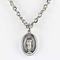Miraculous Mary Pendant on Chain or Leather