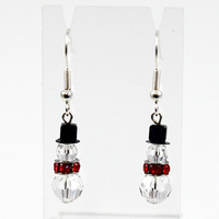 Snowman Earrings - Crystal