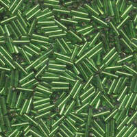 Miyuki 6mm Bugle Bead - BGL2-9065 - Silver Lined Green