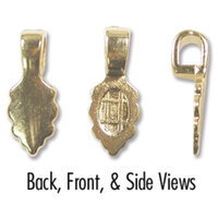 Glue on Bail - 16mm Pendant, 18K Gold Plate - BL14GP