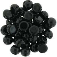 7mm Cabochon 2 Hole - Jet - CAB07-23980