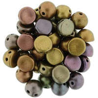7mm Cabochon 2 Hole - Metallic Bronze Iris - CAB07-K0164