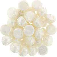 7mm Cabochon 2 Hole - Opaque Luster White - CAB07-L03000