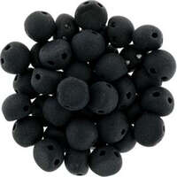 7mm Cabochon 2 Hole - Matte Jet - CAB07-M23980
