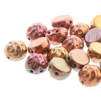 7mm Baroque Cabochon 2 Hole - Dark Gold Rainbow - CCB0700030-01620