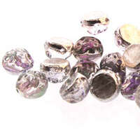 7mm Baroque Cabochon 2 Hole - Backlit Pink Mist - CCB0700030-26536