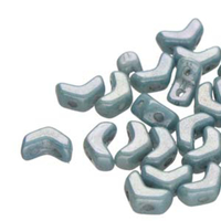 Mini Chevron Duo Beads - 2 Hole  - Chalk Blue Luster - CHV6203000-14464