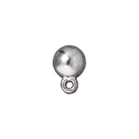 Pack of 1 Pair - 8mm Dome Post Earrings - Bright Rhodium