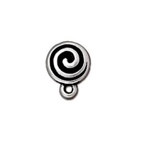 Pack of 1 Pair - Spiral Post Earrings - Antique Silver