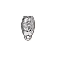 Pack of 1 Pair - Hammertone Post Earrings - Pair - Bright Rhodium