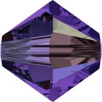 Pack of 50 - 5328 - 4mm - Purple Velvet AB (277 AB) - Bicone Xilion Crystal Bead