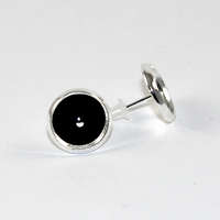 Pack of 13 pair - 10mm Cabochon Setting Ear Studs - Pair with Rubber Backs - Silver Plated