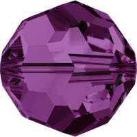 Pack of 5 - 5000 - 8mm - Amethyst (204) - Round Crystal Bead