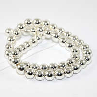 8mm Electroplated Hematite Beads - 38cm Strand - Silver