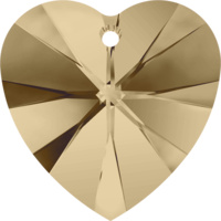 Pack of 2 - 6228 - 18mm x 17.5mm - Crystal Golden Shadow (001 GSHA) - Xilion Heart Crystal Pendant 