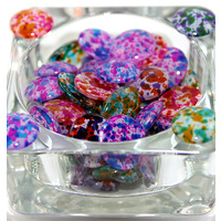 Pack of 22 - 16mm Spray Painted Glass Cabochons - Mixed Colour