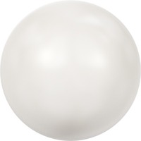 Pack of 13 - 5818 - 10mm - Crystal White Pearl (001 650) - Round Half Drilled Crystal Pearl