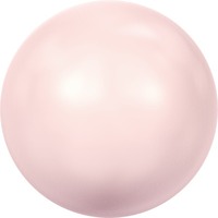 Pack of 6 - 5818 - 10mm - Swarovski Crystal Rosaline Pearl (001 294) - Round Half Drilled Crystal Pearl