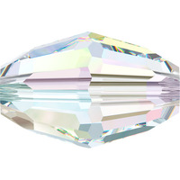 Pack of 12 - 5200 - 7.5mm x 5mm - Crystal AB (001 AB) - Barrel Crystal Bead