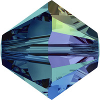 Pack of 30 - 5328 - 6mm - Indicolite AB (379 AB) - Bicone Xilion Crystal Bead