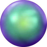 Pack of 20 - 2080/4 - SS34 (7.07 - 7.27 mm) - Crystal Scarabaeus Green HF (001 SCGR) - Pearl Cabochon Hot Fix Flat Back Crystal - Loose Crystal