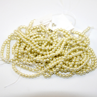 Value Pack 4mm Round Glass Pearls - 8 Mixed Strands - Creams