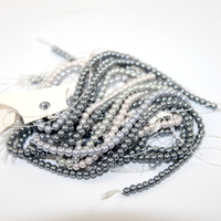 Value Pack 4mm Round Glass Pearls - 8 Mixed Strands - Greys
