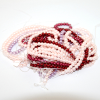 Value Pack 4mm Round Glass Pearls - 8 Mixed Strands - Pinks & Reds