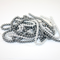 Value Pack 6mm Round Glass Pearls - 7 Mixed Strands - Greys