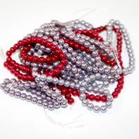 Value Pack 6mm Round Glass Pearls - 7 Mixed Strands - Purples & Reds