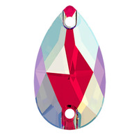 Pack of 12 - 3230 - 12mm x 7mm - Light Siam Shimmer F (227 SHIM) - Pear Drop Sew-On Crystal