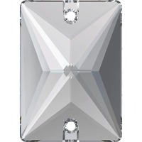 Pack of 2 - 3250 - 18mm x 13mm - Crystal F (001) - Rectangle Dual Hole Sew-On Crystal