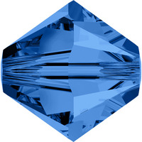 Pack of 20 - 5328 - 8mm - Capri Blue (243) - Bicone Xilion Crystal Bead