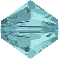 Pack of 40 - 5328 - 6mm - Light Turquoise (263) - Bicone Xilion Crystal Bead