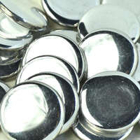 18mm Low Profile Czech Glass Cabochon - Crystal-Labrador Full - 00030-27000