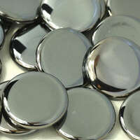 18mm Low Profile Czech Glass Cabochon - Jet-Full Chrome - 23980-27400