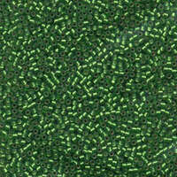 Miyuki 11/0 Delica Bead - DB688 - Semi Matte Silver Lined Dyed Green