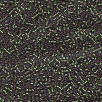 Miyuki 11/0 Delica Bead - DB690 - Semi Matte Silver Lined Dark Grey Dyed Green