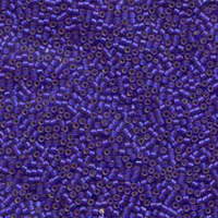 Miyuki 11/0 Delica Bead - DB696 - Semi Matte Silver Lined Dyed Cobalt