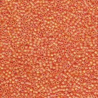 Miyuki 11/0 Delica Bead - DB855 - Matte Transparent Orange AB