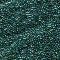 Miyuki 11/0 Delica Bead - DB919 - Sparkling Dark Teal Lined Chartreuese