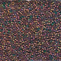 Miyuki 11/0 Delica Bead - DB1055 - Matte Metallic Red / Green / Gold Iris