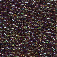 Miyuki 11/0 Delica Bead - DB1740 - Transparent Dark Amethyst Lined Chartreuse AB