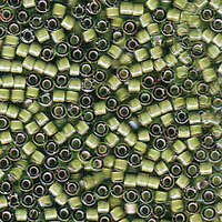 Miyuki 11/0 Delica Bead - DB1786 - Transparent Lined White / Light Green AB