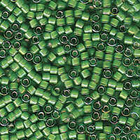 Miyuki 11/0 Delica Bead - DB1787 - Transparent Lined White / Green AB