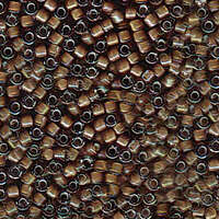 Miyuki 11/0 Delica Bead - DB1790 - Transparent Lined White / Sable Brown AB
