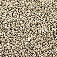 Miyuki 11/0 Delica Bead - DB1851F - Duracoat Galvanized Matte Light Smoky Pewter