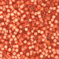 Miyuki 11/0 Delica Bead - DB2178 - Duracoat Silver Lined Semi Frosted Papaya